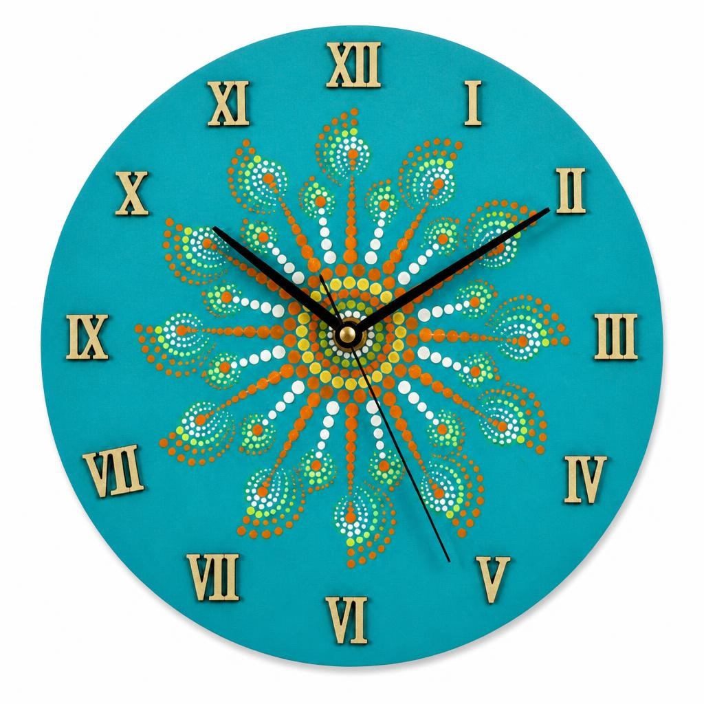 Green Spiral 30cm Wall Clock