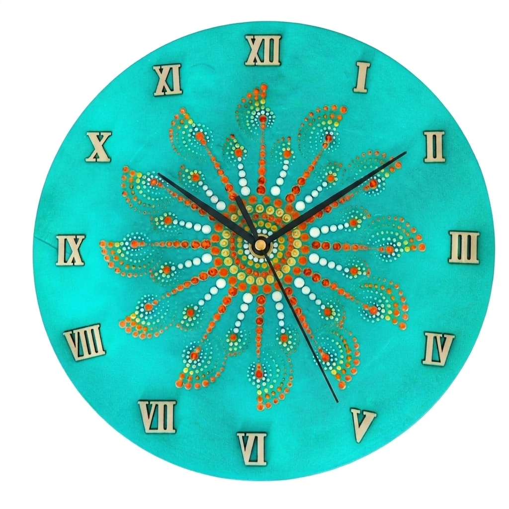 Green Spiral 30cm Wall Clock