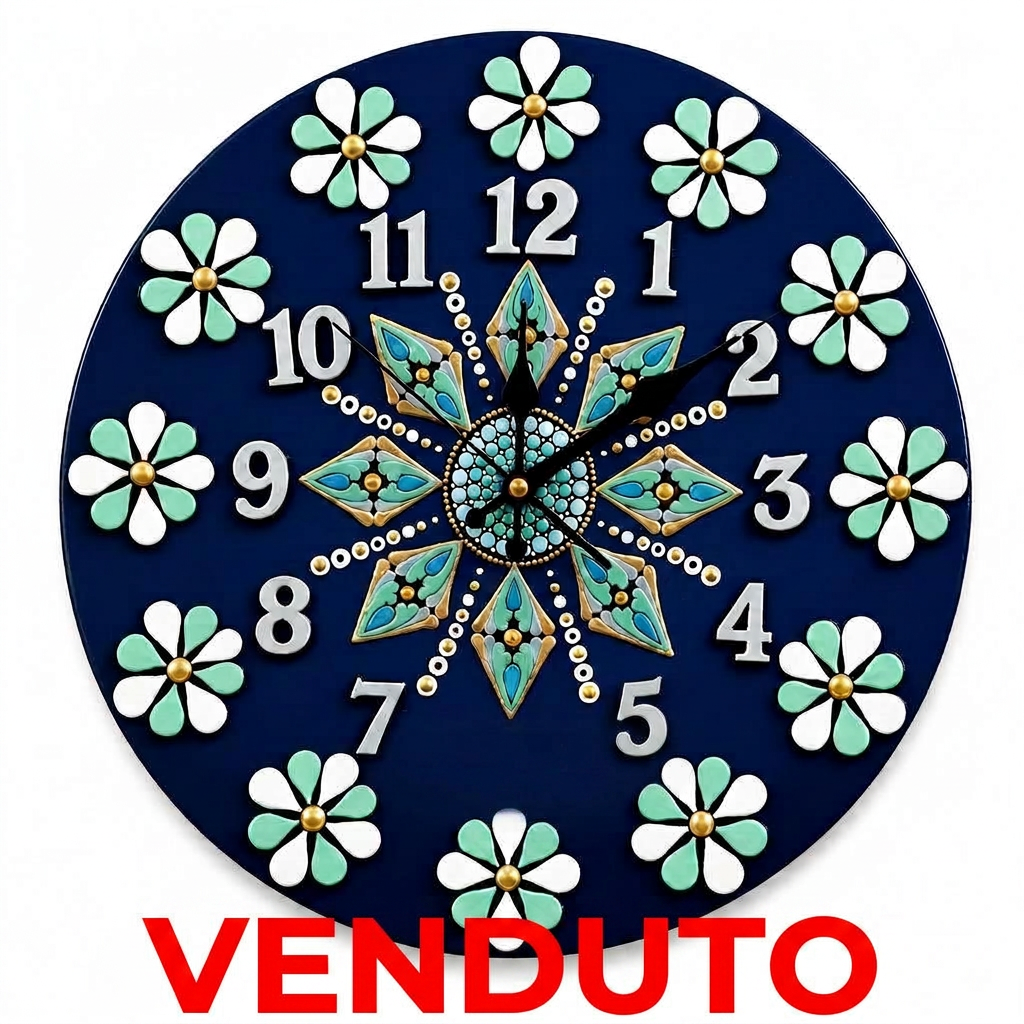 Wall Clock Blue spring 40cm