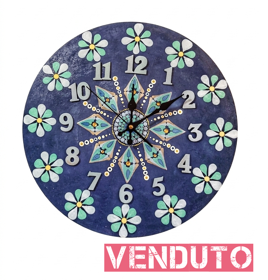 Wall Clock Blue spring 40cm